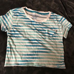 Blue striped crop top